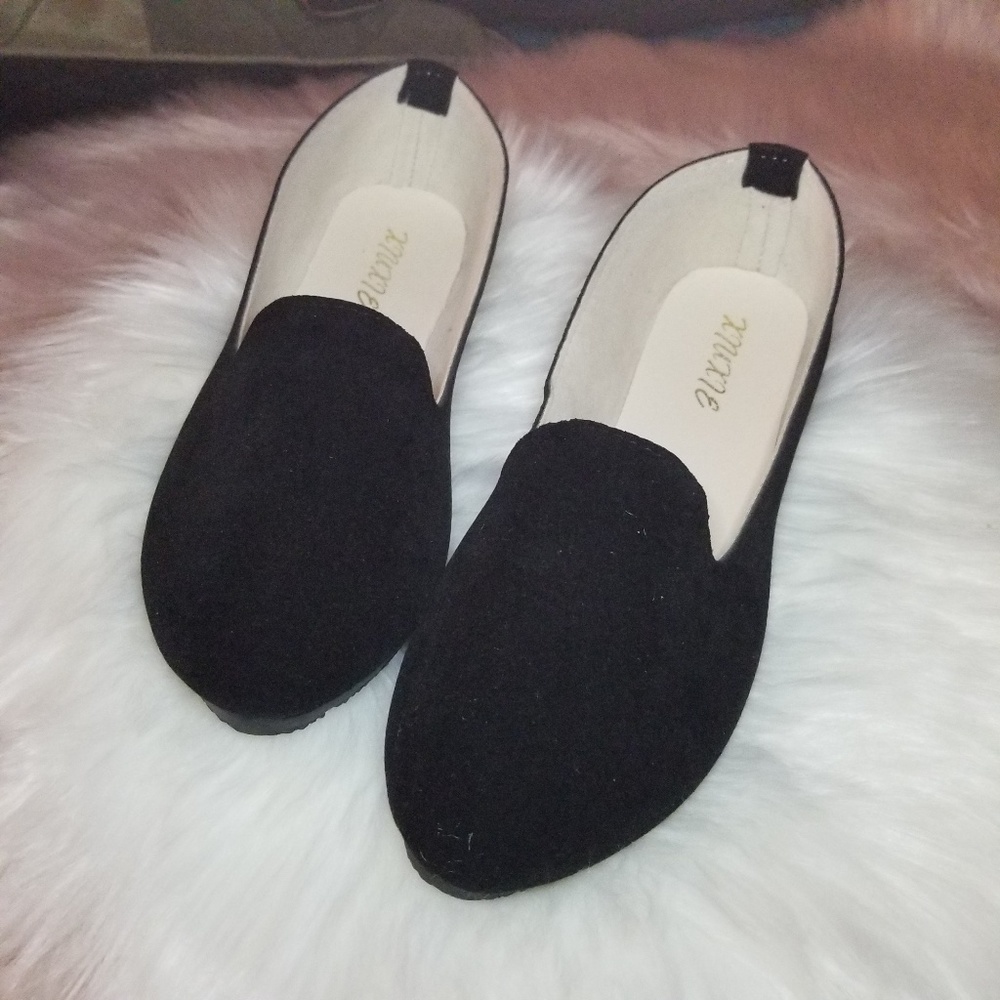 Black loafers.